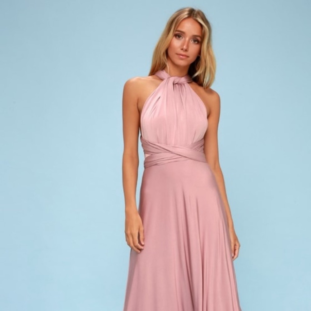 New with Tag Selfie Leslie Convertible Satin Maxi